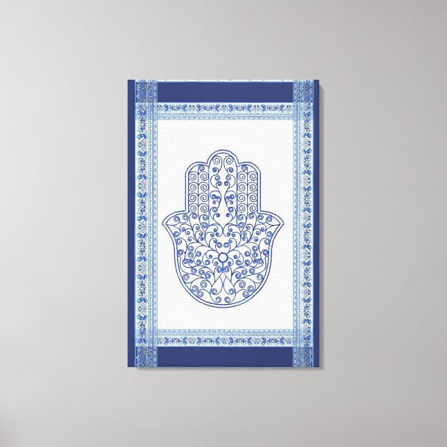 hamsa*tunis*morocco*henna*blue canvas print (Front)