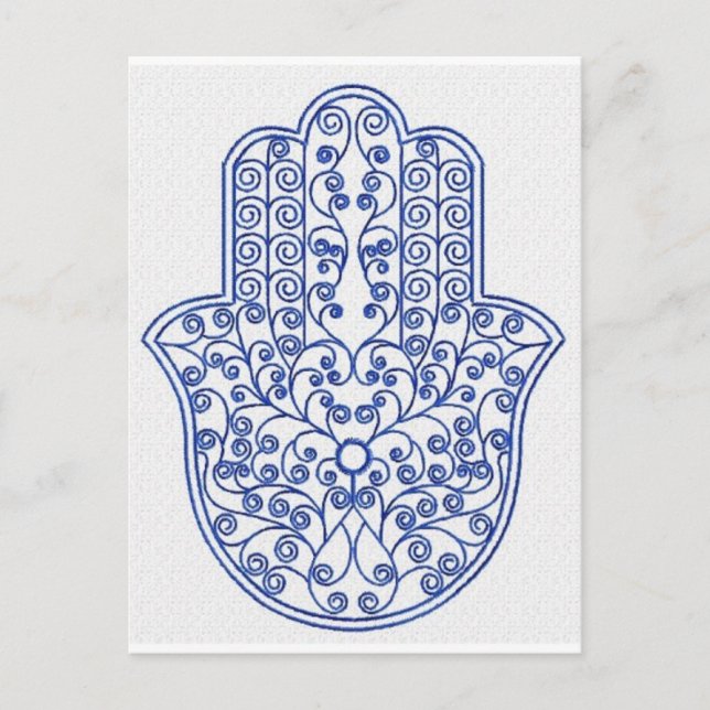 hamsa*tunis*morocco*henna*blue postcard (Front)