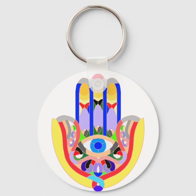 Hamsa - very colourful keychain (Front)