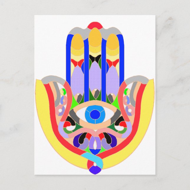 Hamsa - very colourful postcard (Front)