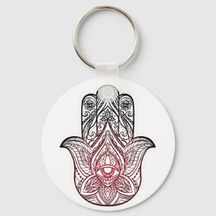 Hamsa with boho pattern   keychain