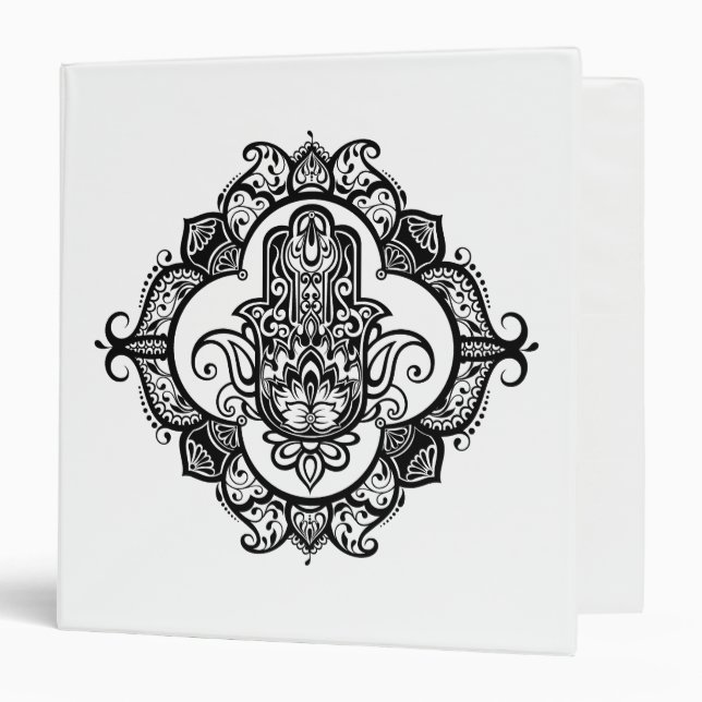 Hamsa With Ethnic Ornaments Doodle Binder (Front/Inside)