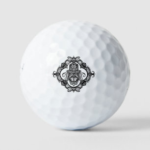 Hamsa With Ethnic Ornaments Doodle Golf Balls