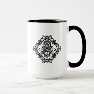 Hamsa With Ethnic Ornaments Doodle Mug