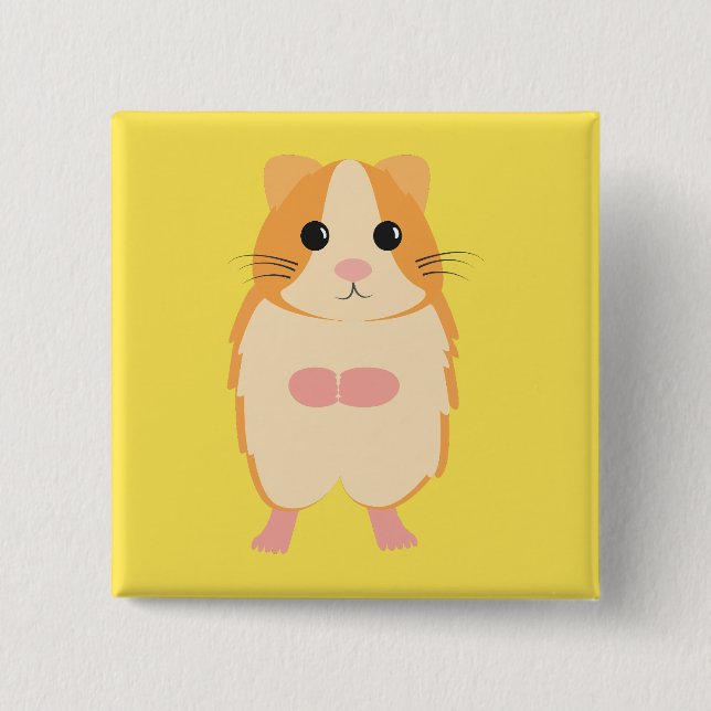 Hamster 2 Inch Square Button (Front)