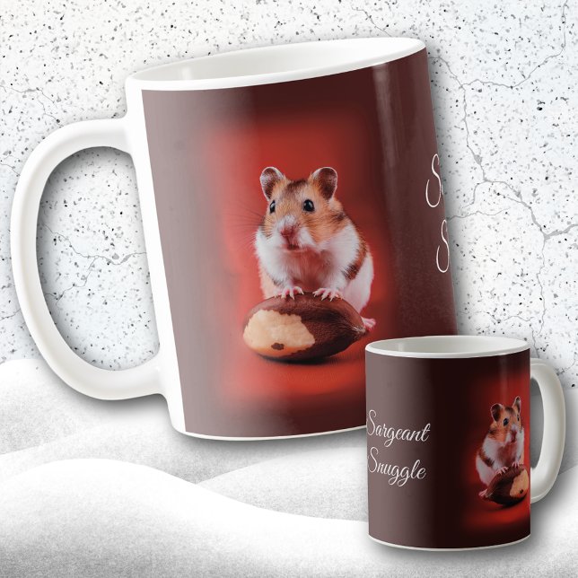 Hamster and Brazil Nuts on Red Coffee Mug (Creator Uploaded)