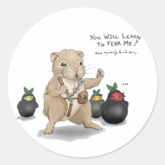 Hamster and Ninja Fruit Classic Round Sticker
