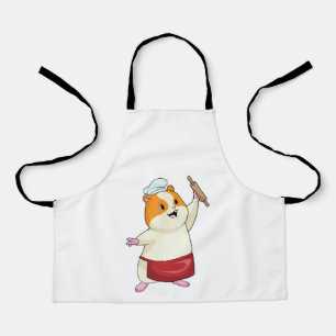 Hamster as Baker with Rolling pin Apron