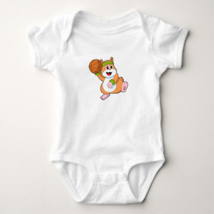 Hamster as Basketball player with Basketball Baby Bodysuit