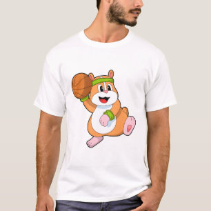 Hamster as Basketball player with Basketball T-Shirt