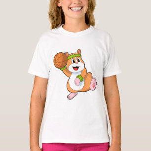 Hamster as Basketball player with Basketball T-Shirt