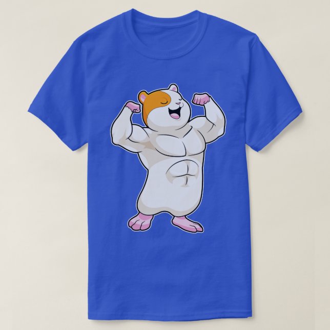 Hamster as Bodybuilder with big Muscles T-Shirt (Design Front)