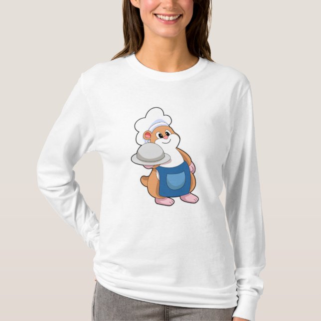 Hamster as Cook with Platter T-Shirt (Front)