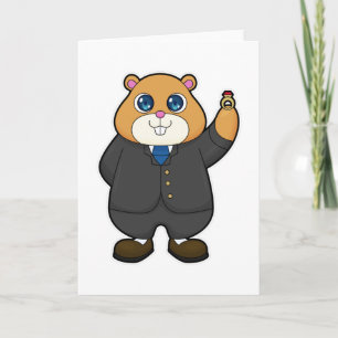 Hamster as Groom with Wedding ring Card