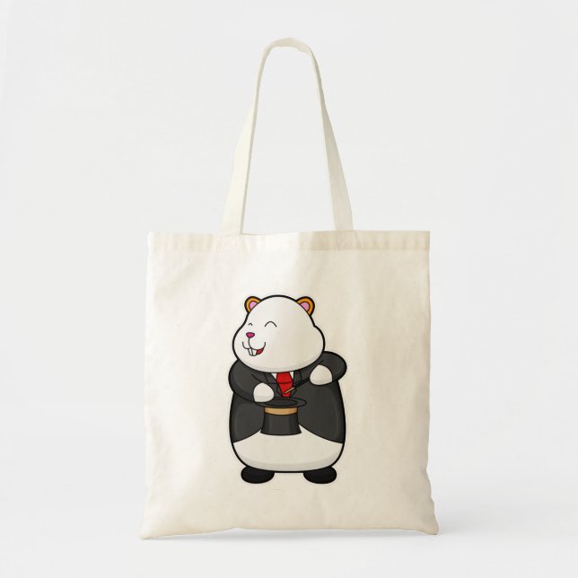 Hamster as Magician with Magic wand & Hat Tote Bag (Front)