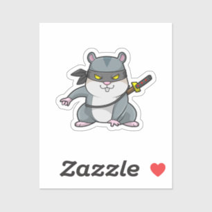 Hamster as Ninja at Martial arts with Sword