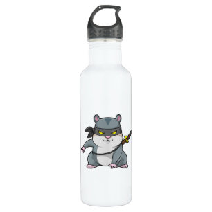 Hamster as Ninja at Martial arts with Sword 710 Ml Water Bottle
