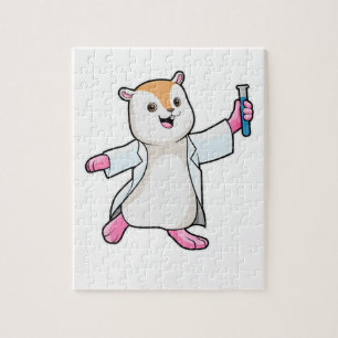Hamster as Scientist with Test tube Jigsaw Puzzle