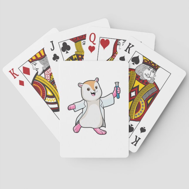 Hamster as Scientist with Test tube Playing Cards (Back)