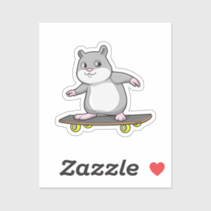 Hamster as Skater with Skateboard