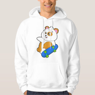 Hamster as Skater with Skateboard Hoodie