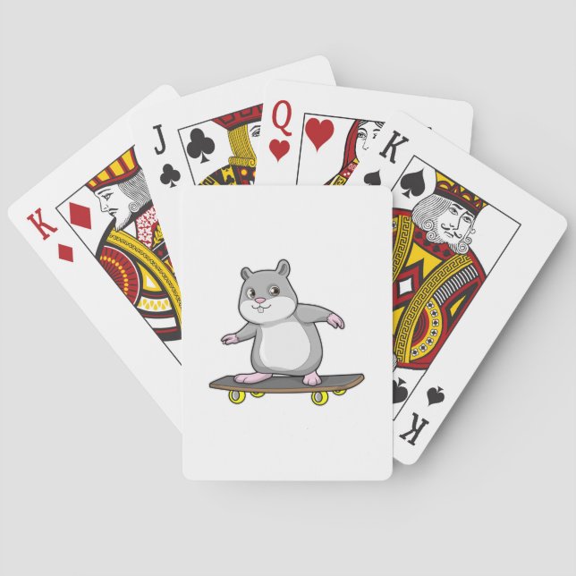 Hamster as Skater with Skateboard Playing Cards (Back)