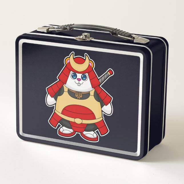 Hamster as Warrior with Armor Metal Lunch Box (Front)