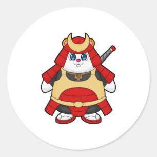 Hamster as Warrior with Armour Classic Round Sticker