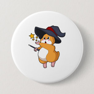Hamster as Wizard with Magic wand 3 Inch Round Button