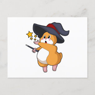 Hamster as Wizard with Magic wand Postcard