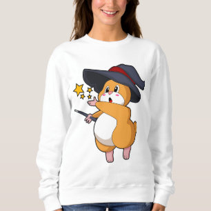 Hamster as Wizard with Magic wand Sweatshirt