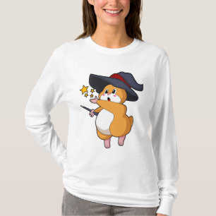 Hamster as Wizard with Magic wand T-Shirt