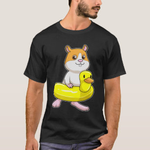 Hamster at Beach with Duck as Swim ring T-Shirt