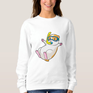 Hamster at Diving with Swimming goggles Sweatshirt