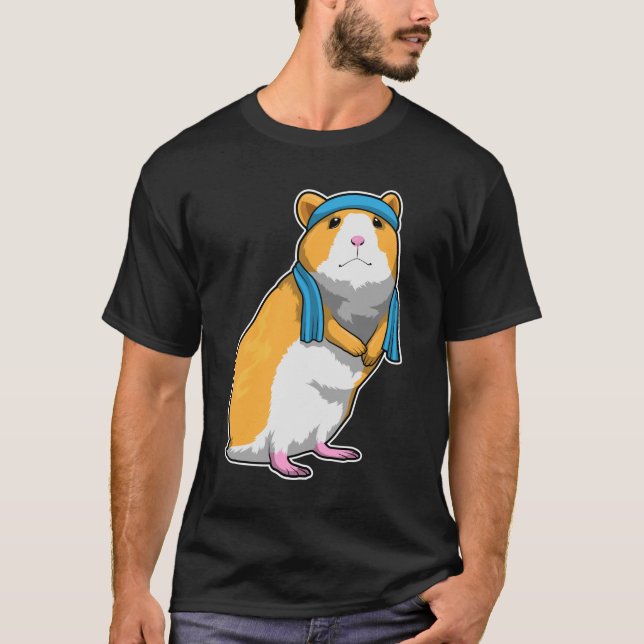 Hamster at Fitness with Towel T-Shirt (Front)