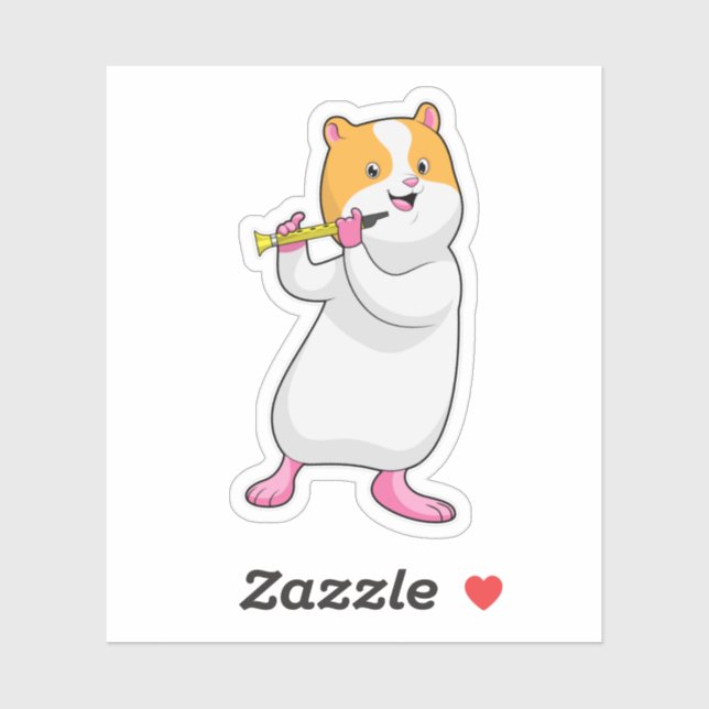 Hamster at Music with Flute (Sheet)