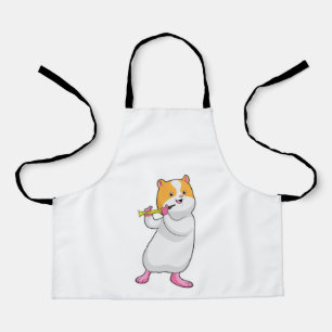 Hamster at Music with Flute Apron