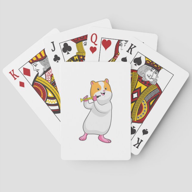 Hamster at Music with Flute Playing Cards (Back)