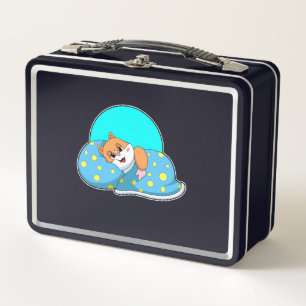 Hamster at Sleeping with Blanket.PNG Metal Lunch Box