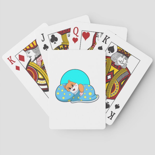 Hamster at Sleeping with Blanket.PNG Playing Cards (Back)