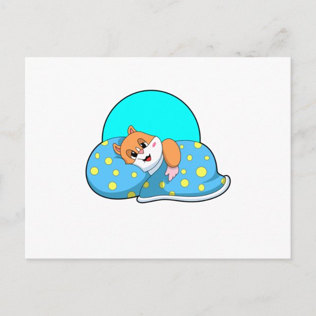 Hamster at Sleeping with Blanket.PNG Postcard (Front)