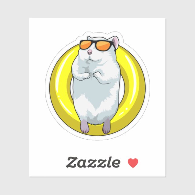 Hamster at Swimming with Swim ring (Sheet)