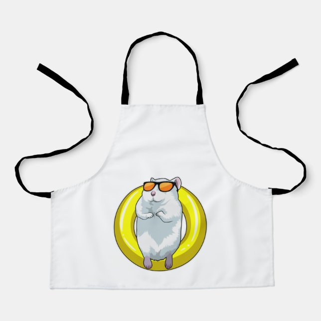 Hamster at Swimming with Swim ring Apron (Front)