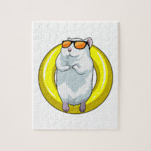 Hamster at Swimming with Swim ring Jigsaw Puzzle
