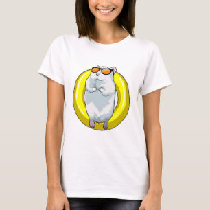 Hamster at Swimming with Swim ring T-Shirt