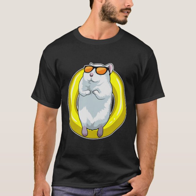 Hamster at Swimming with Swim ring T-Shirt (Front)