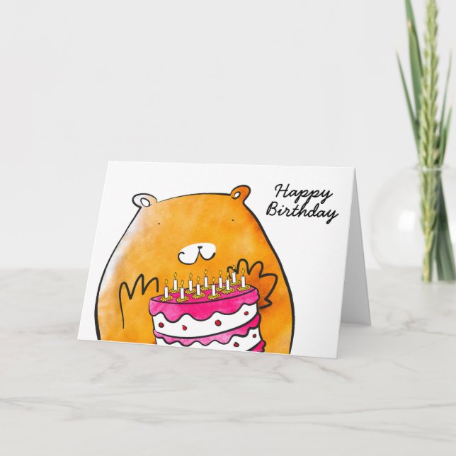 Hamster avec carte d'anniversaire de gâteau (Devant)