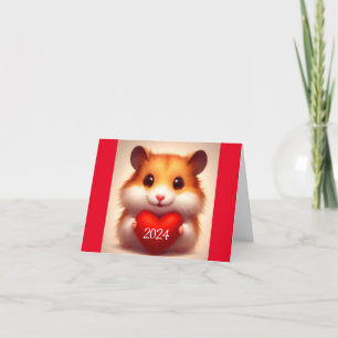 Hamster Avec Carte De Vacances Coeur 2024