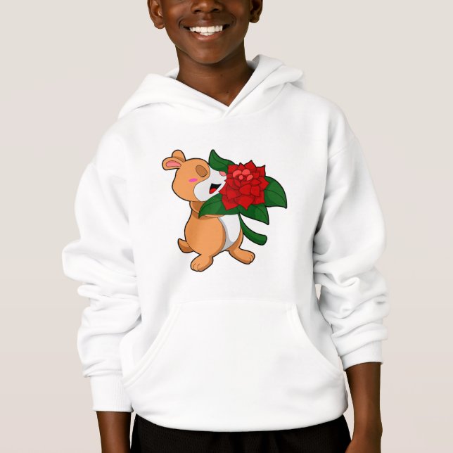 Hamster avec Rose à fleurs (Devant)
