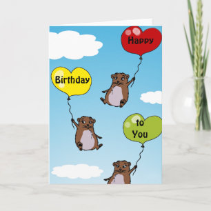 Hamster balloons, Happy Birthday to You Card
